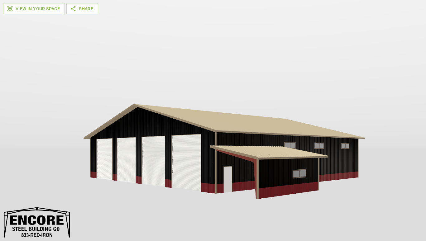 Perspective View Gable 80'X80'X16-tall