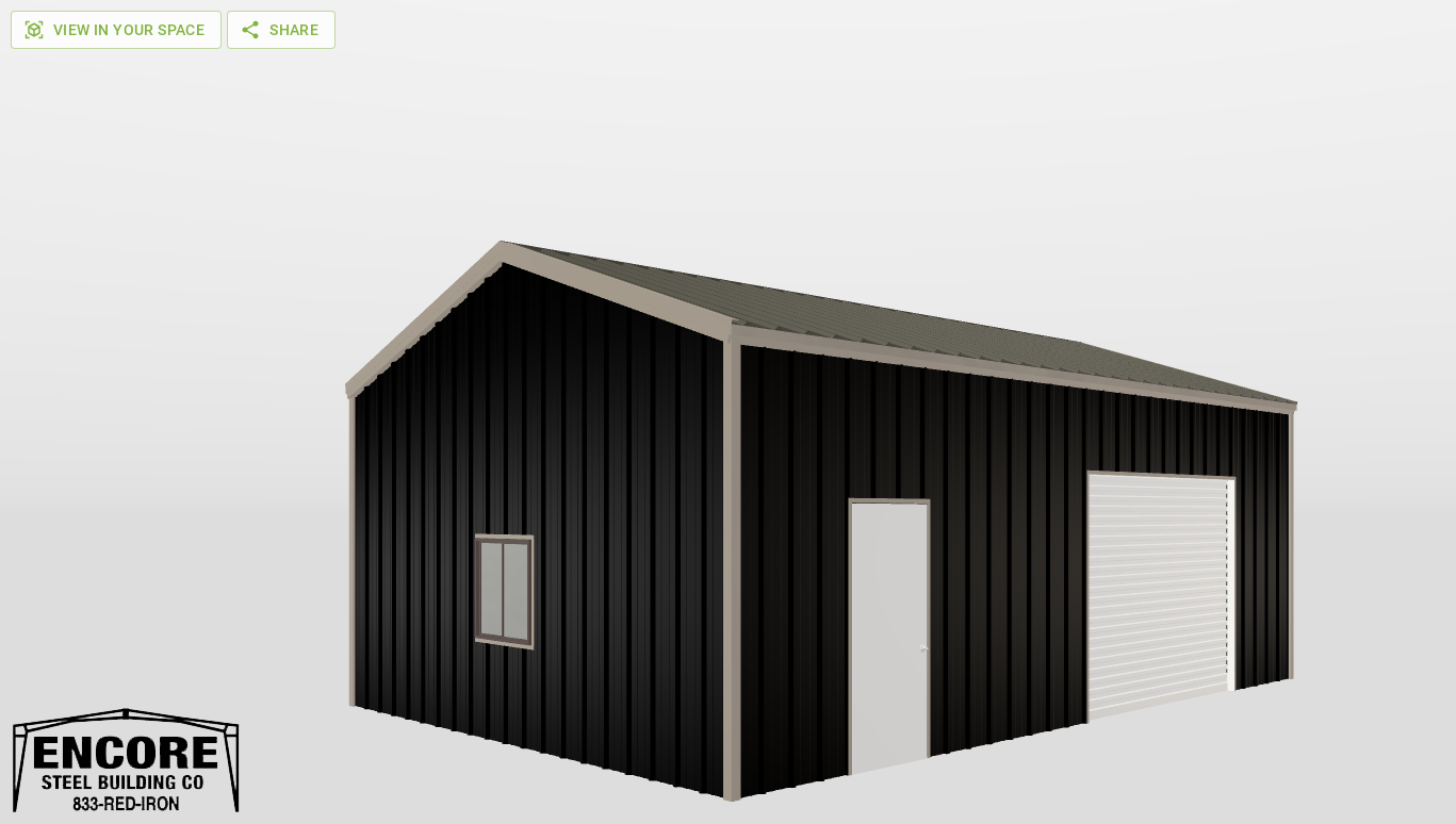 Perspective View Gable 20'X30'X10-tall