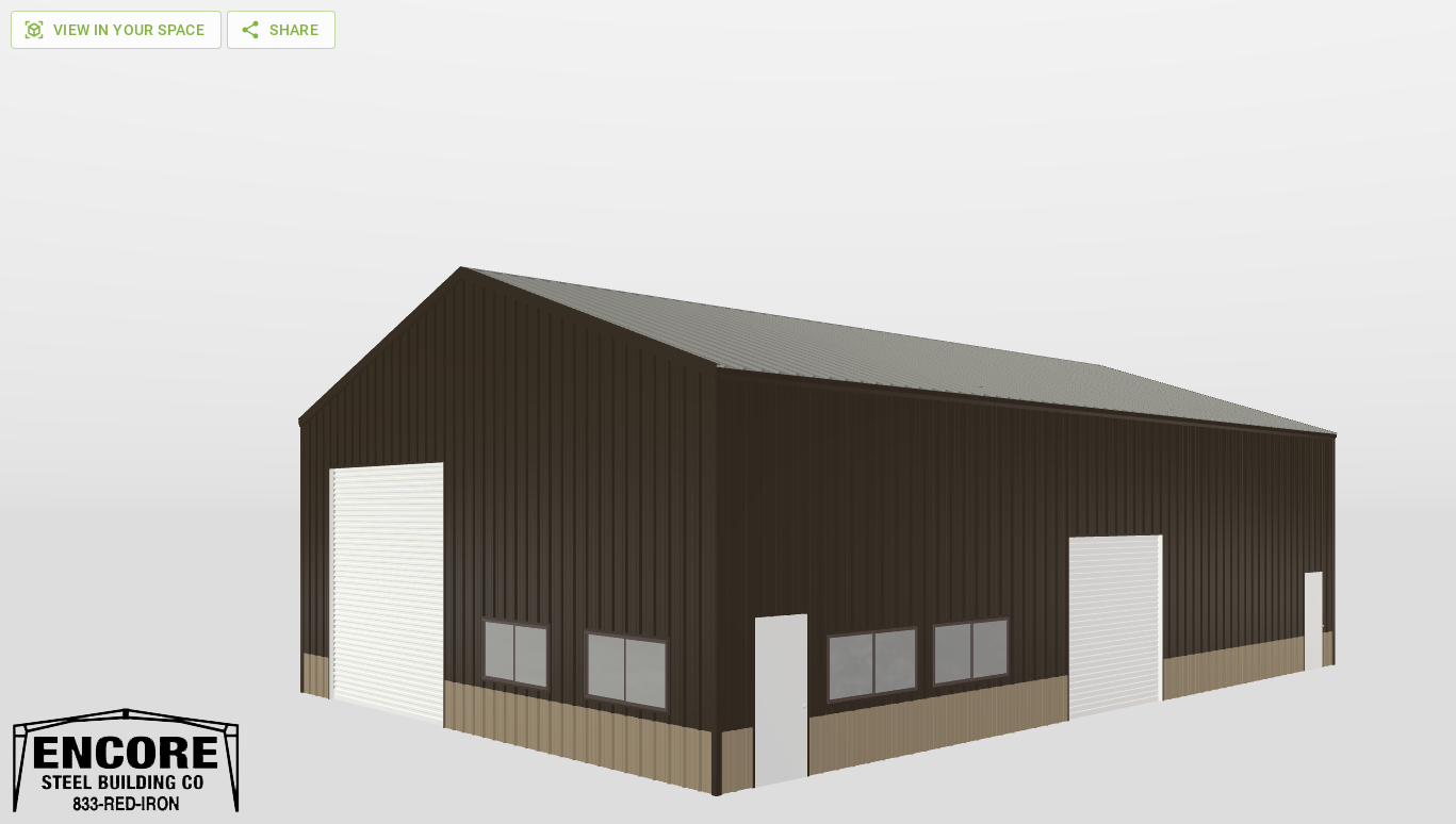 Perspective View Gable 40'X60'X16-tall