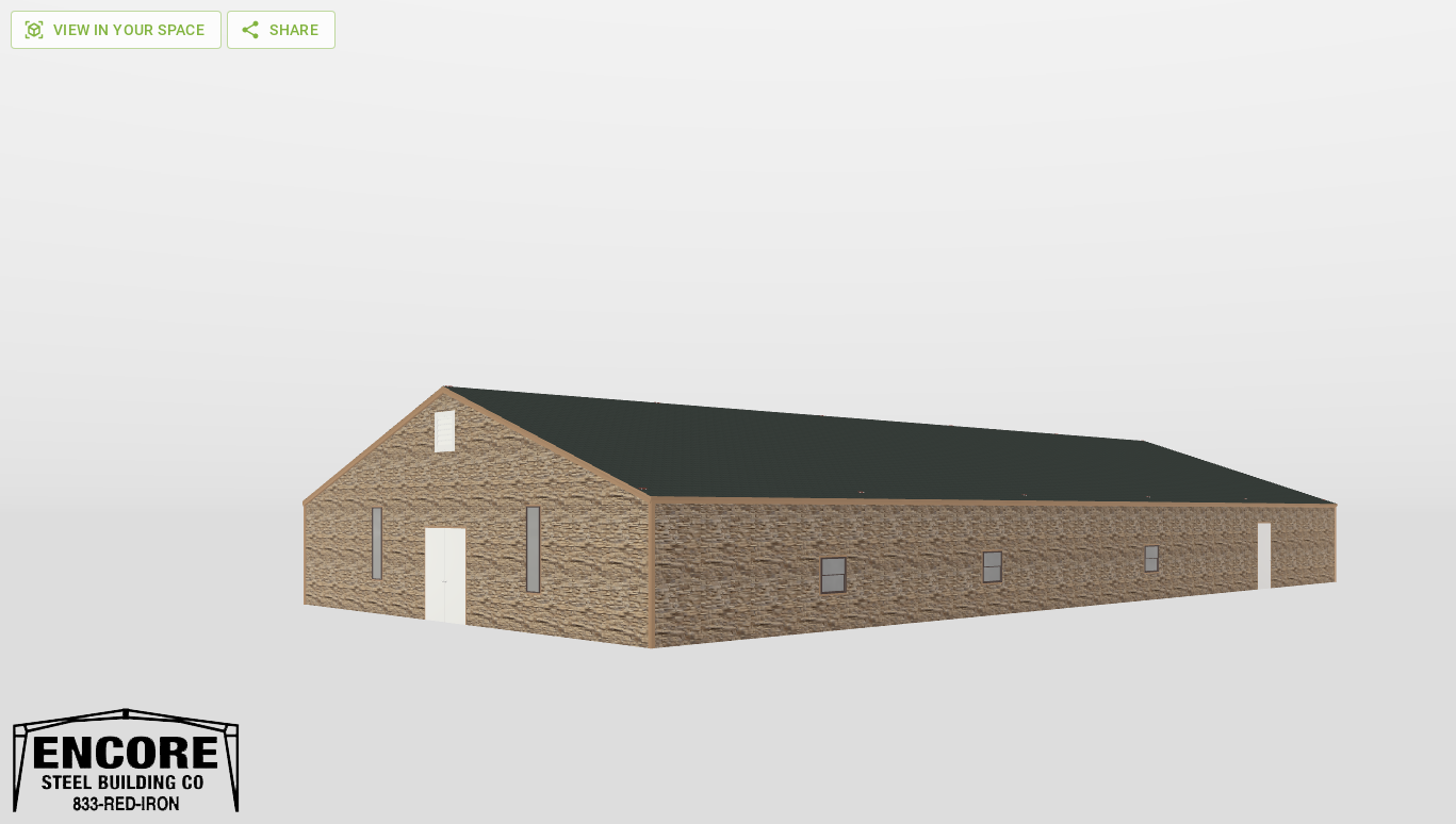 Perspective View Gable 50'X100'X8-tall