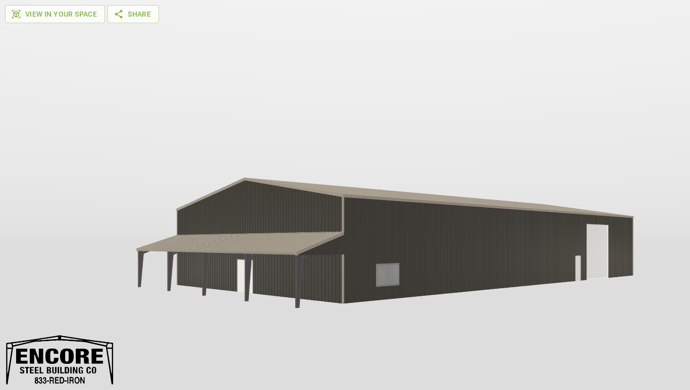 Perspective View Gable 64'X124'X18-tall