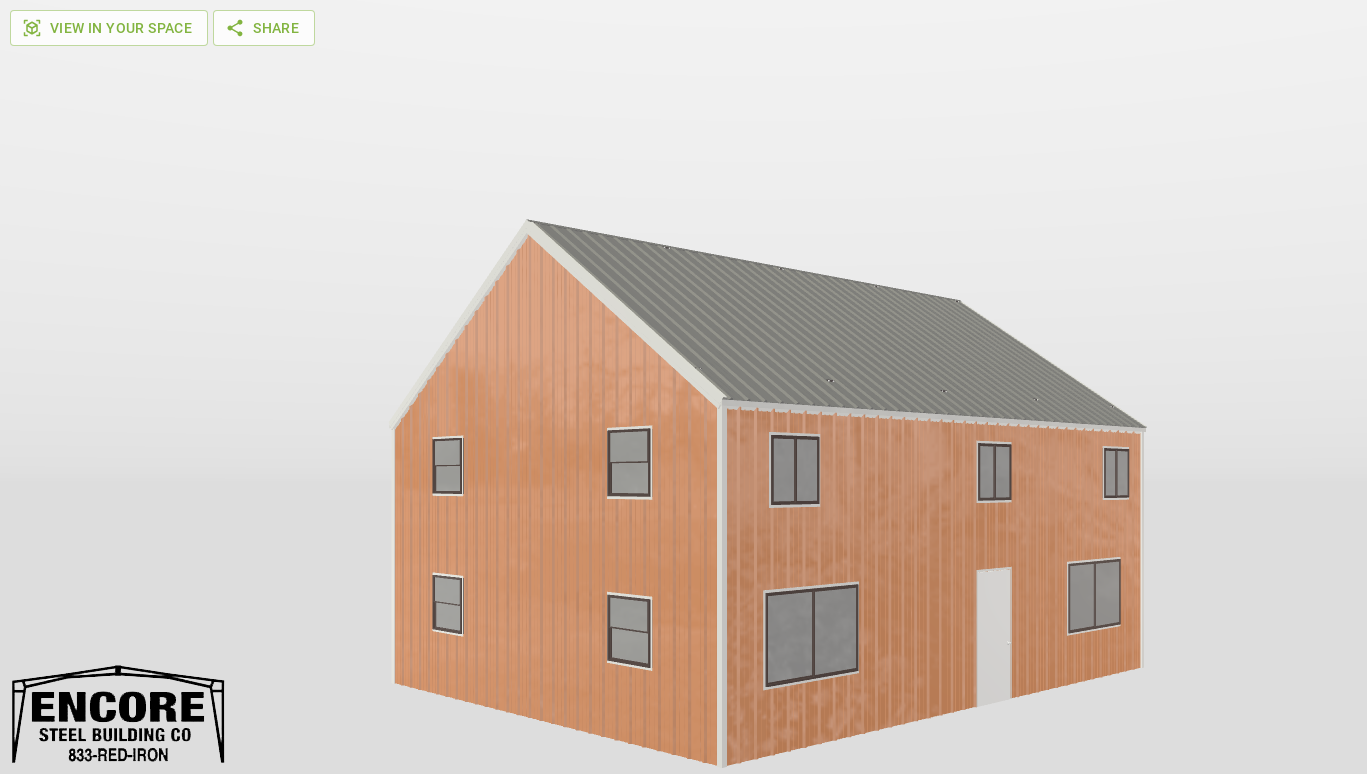 Perspective View Gable 28'X36'X14-tall