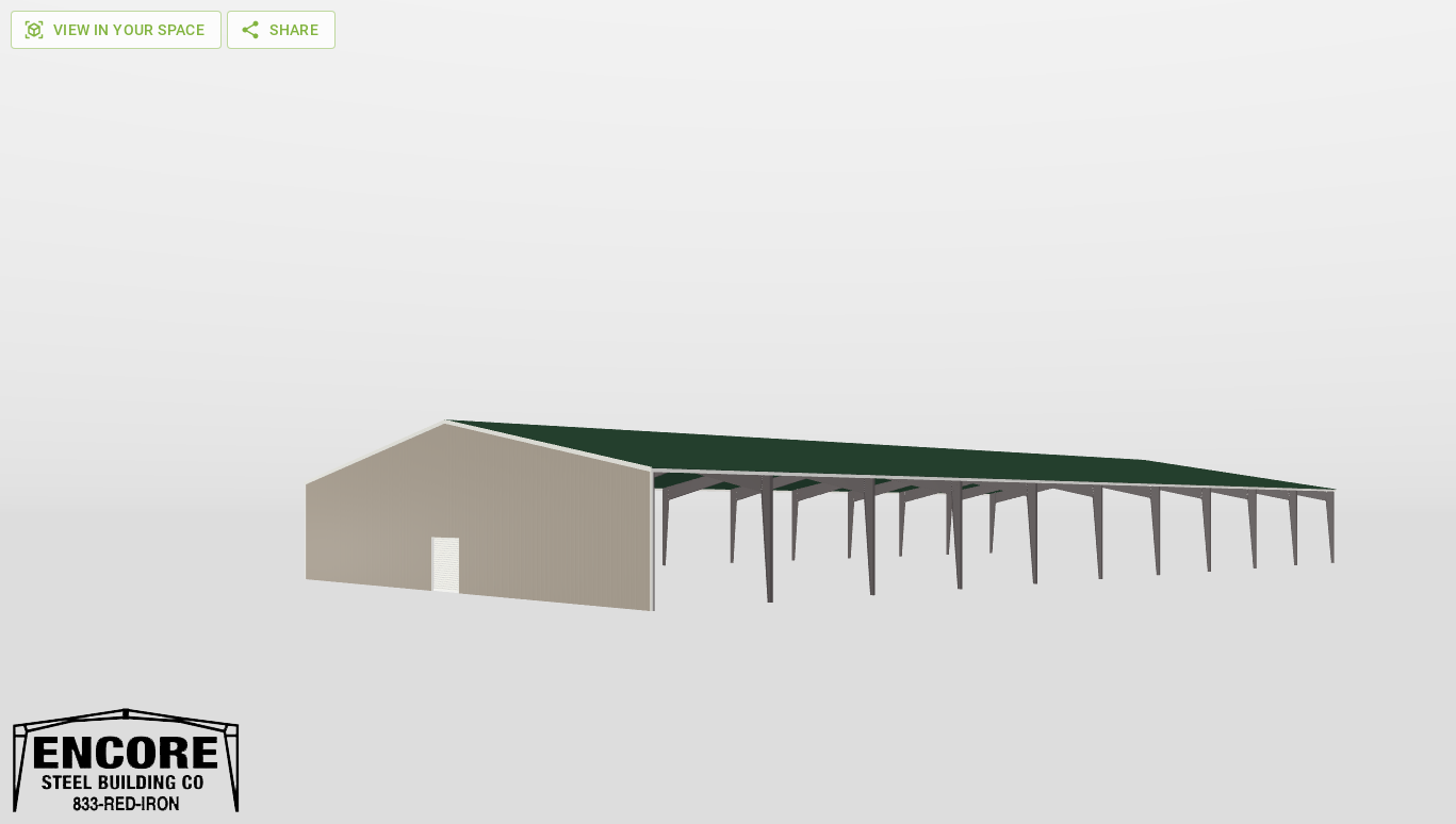 Perspective View Gable 100'X200'X16-tall