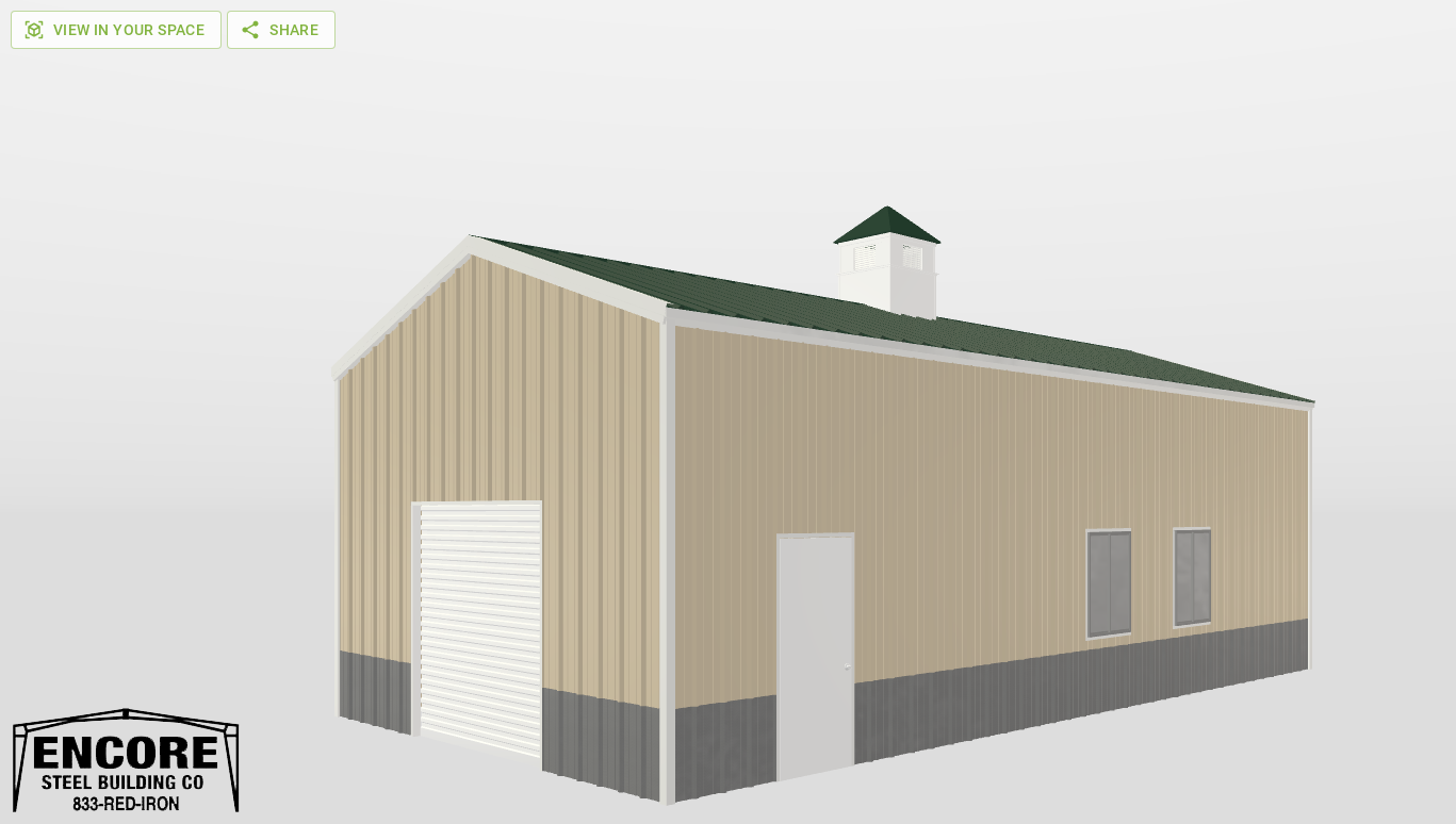 Perspective View Gable 20'X40'X12-tall