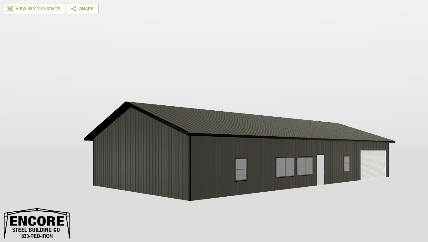 Perspective View Gable 36'X75'X10-tall