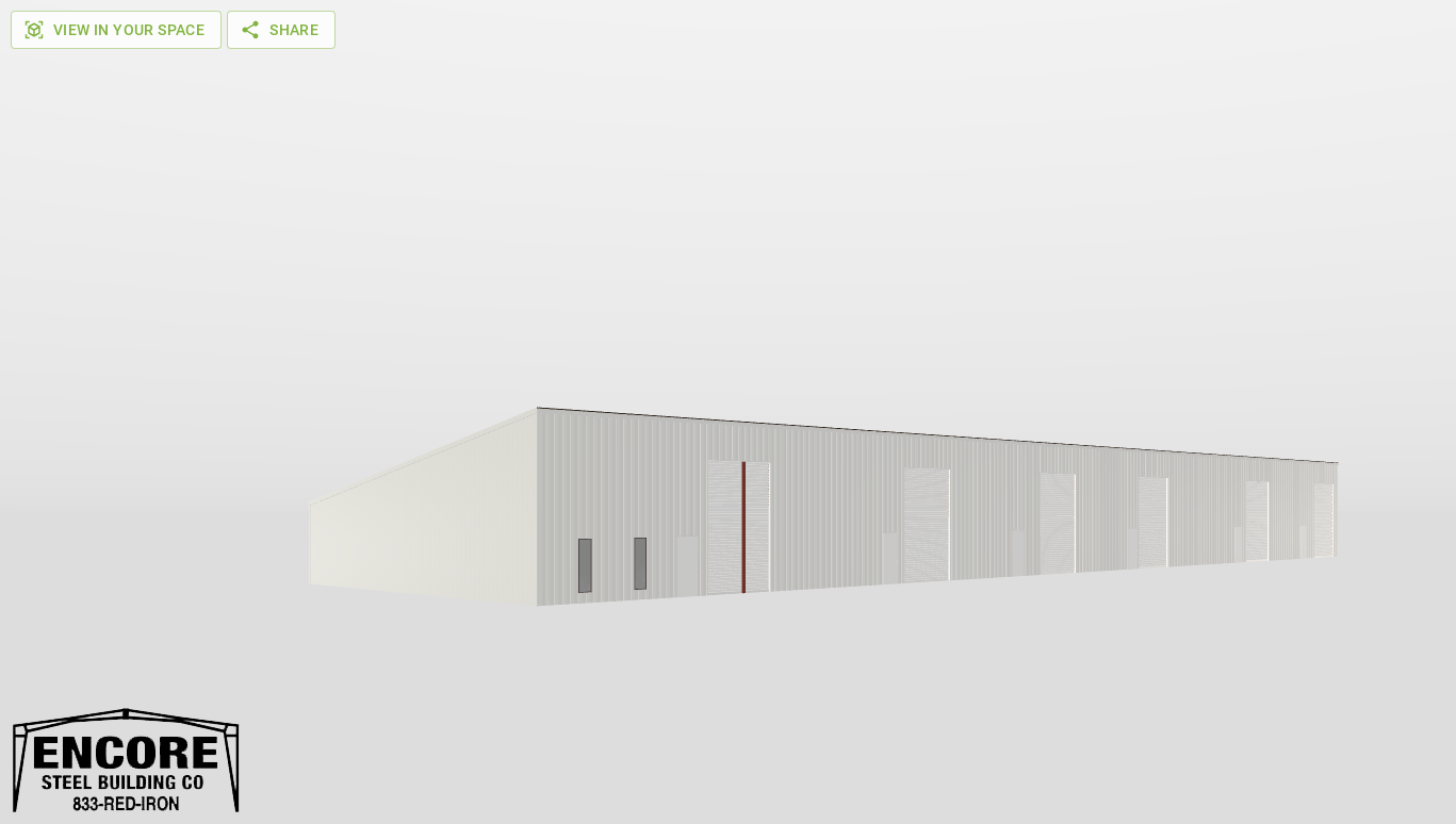 Perspective View Single Slope 57'X205'X10-tall-ss
