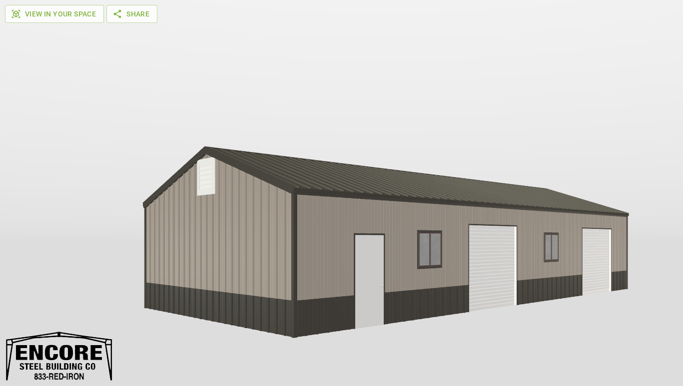 Perspective View Gable 24'X55'X9-tall