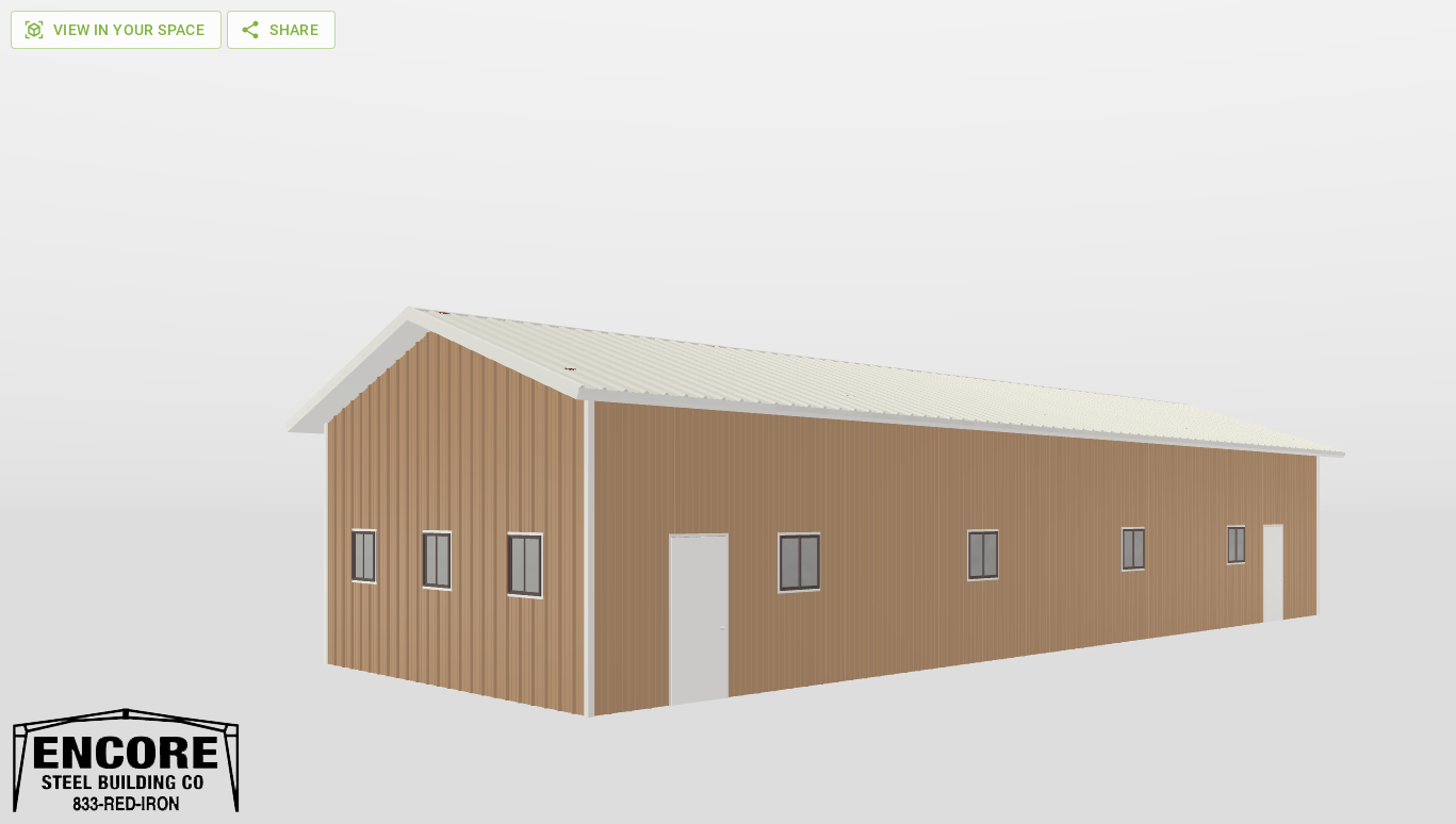 Perspective View Gable 24'X68'X12-tall