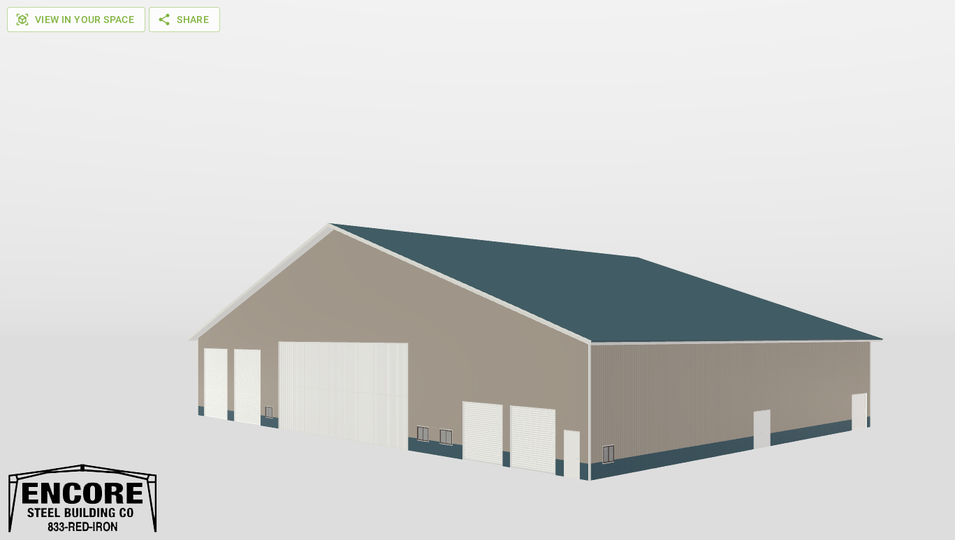 Perspective View Gable 140'X100'X20-tall