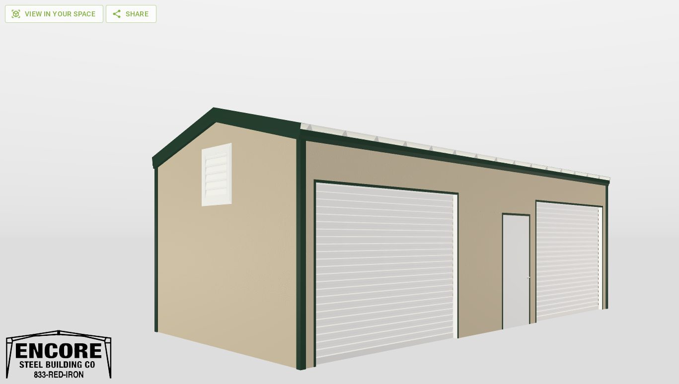 Perspective View Gable 14'X30'X9-tall