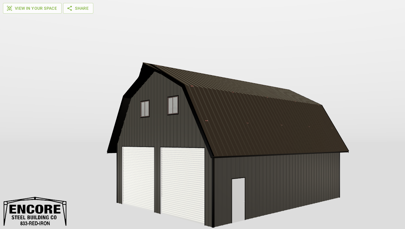 Perspective View Gambrel 30'X40'X12-tall
