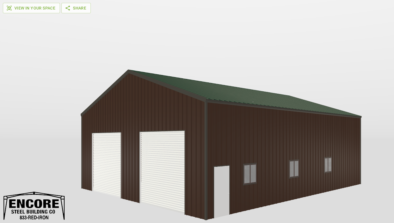 Perspective View Gable 40'X50'X15-tall