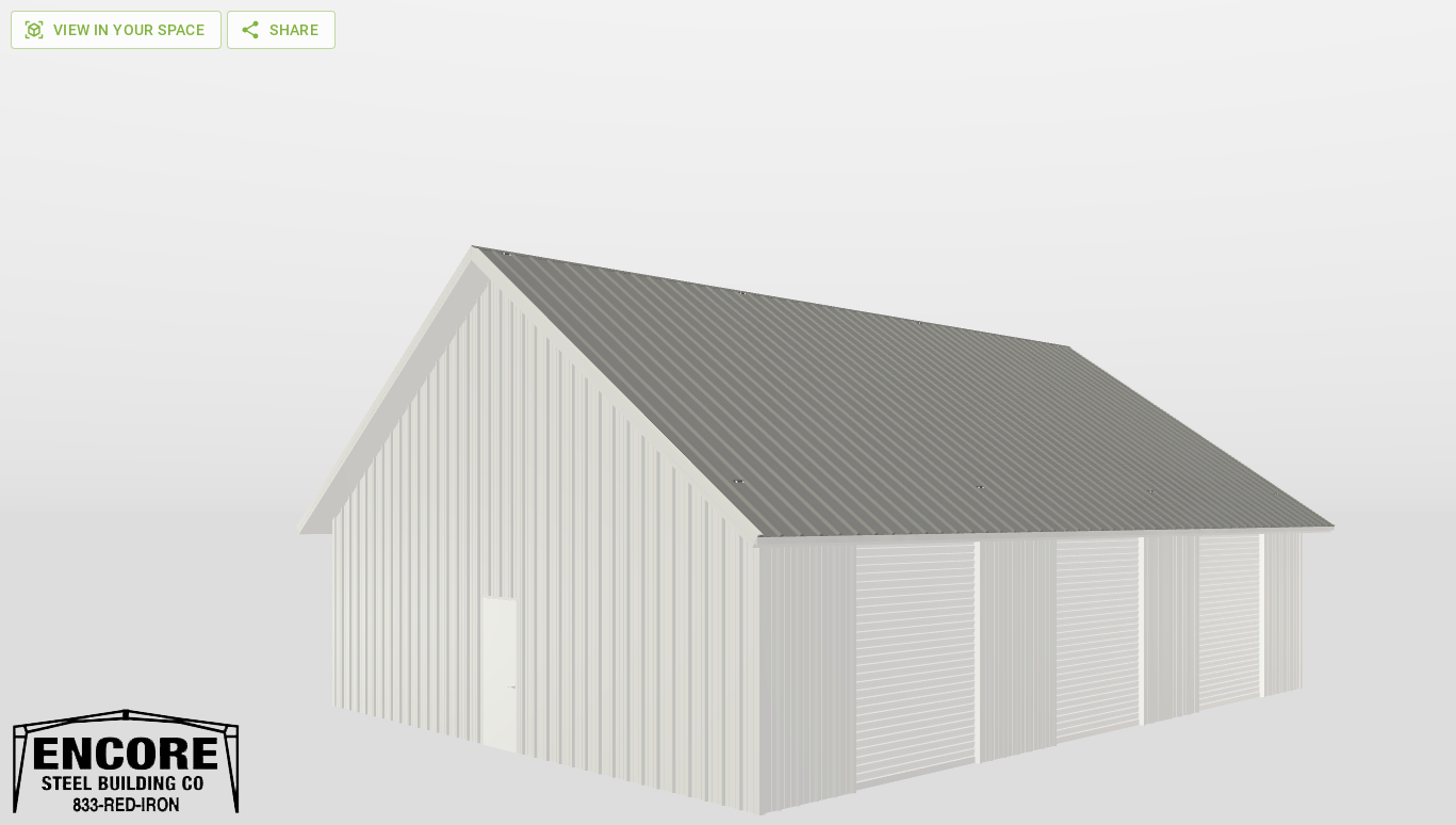 Perspective View Gable 36'X46'X10-tall