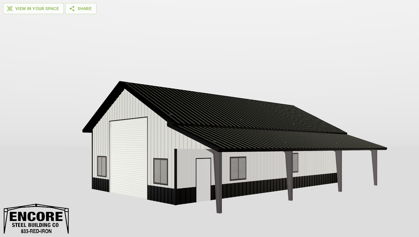 Perspective View Gable 30'X50'X12-tall