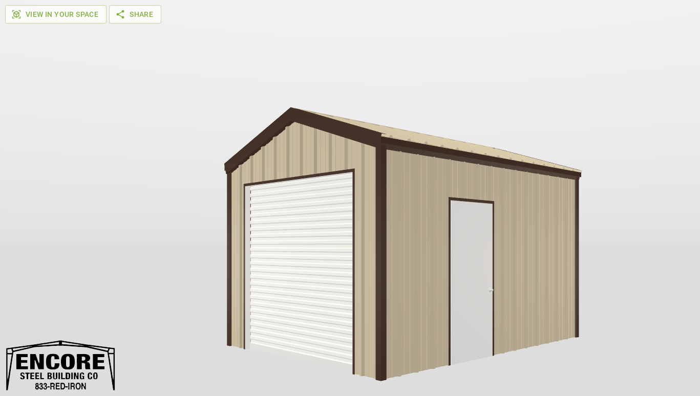 Perspective View Gable 11'X15'X8-tall