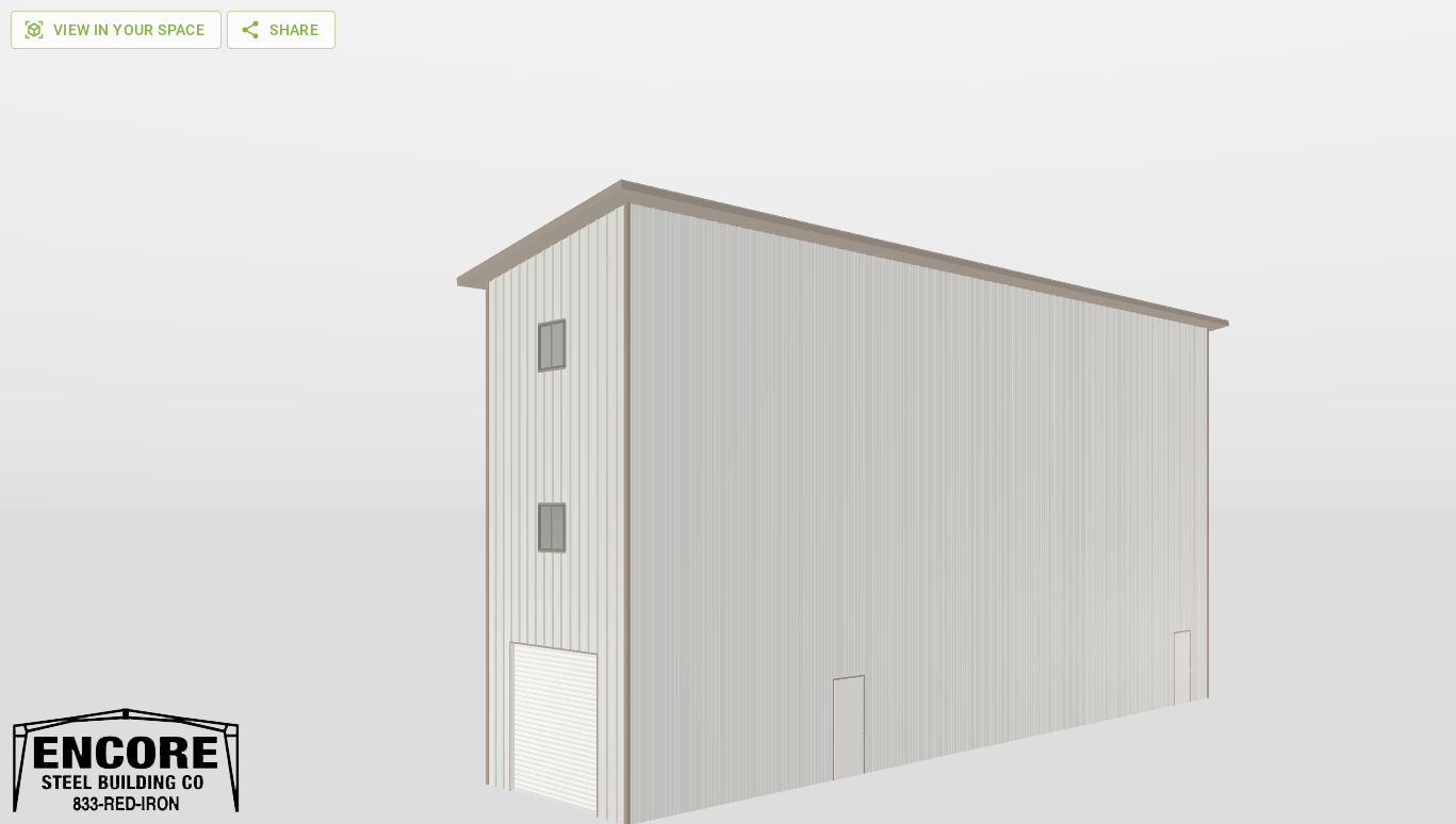 Perspective View Single Slope 16'X72'X34-tall-ss