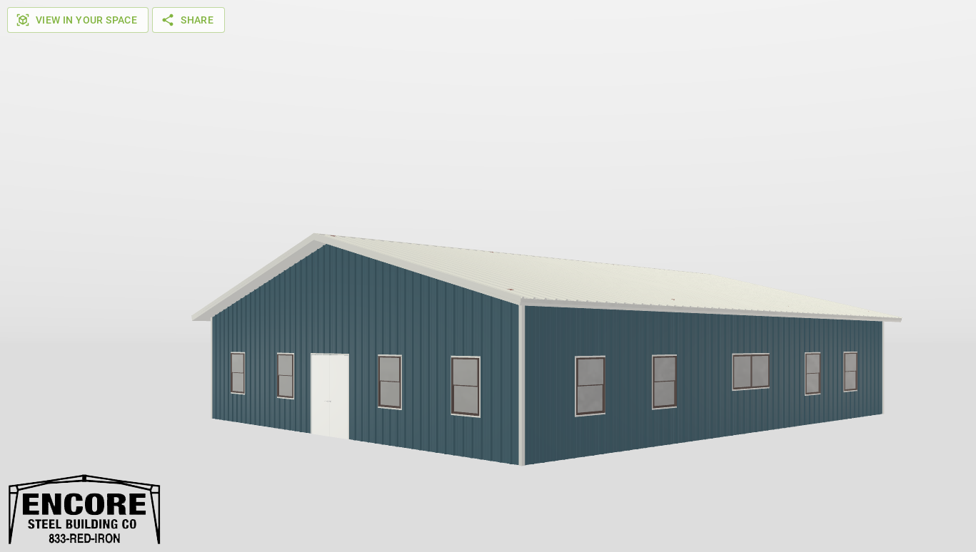 Perspective View Gable 48'X56'X10-tall