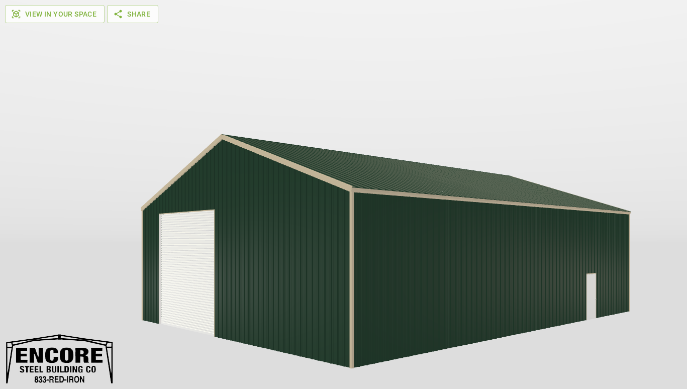 Perspective View Gable 48'X64'X16-tall