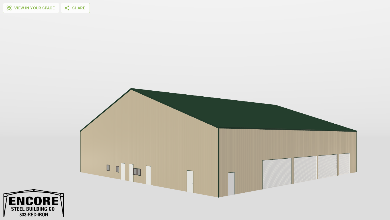 Perspective View Gable 100'X100'X20-tall