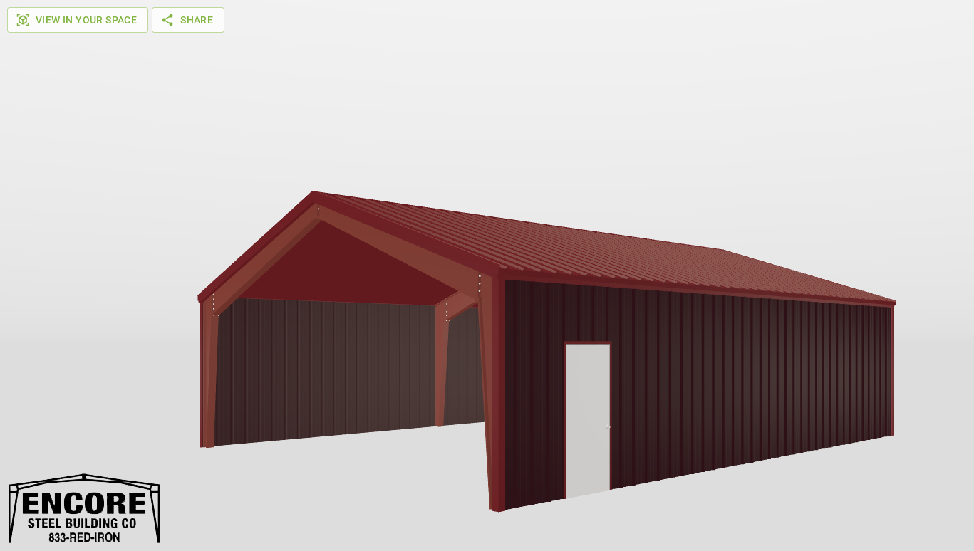 Perspective View Gable 30'X40'X9-tall
