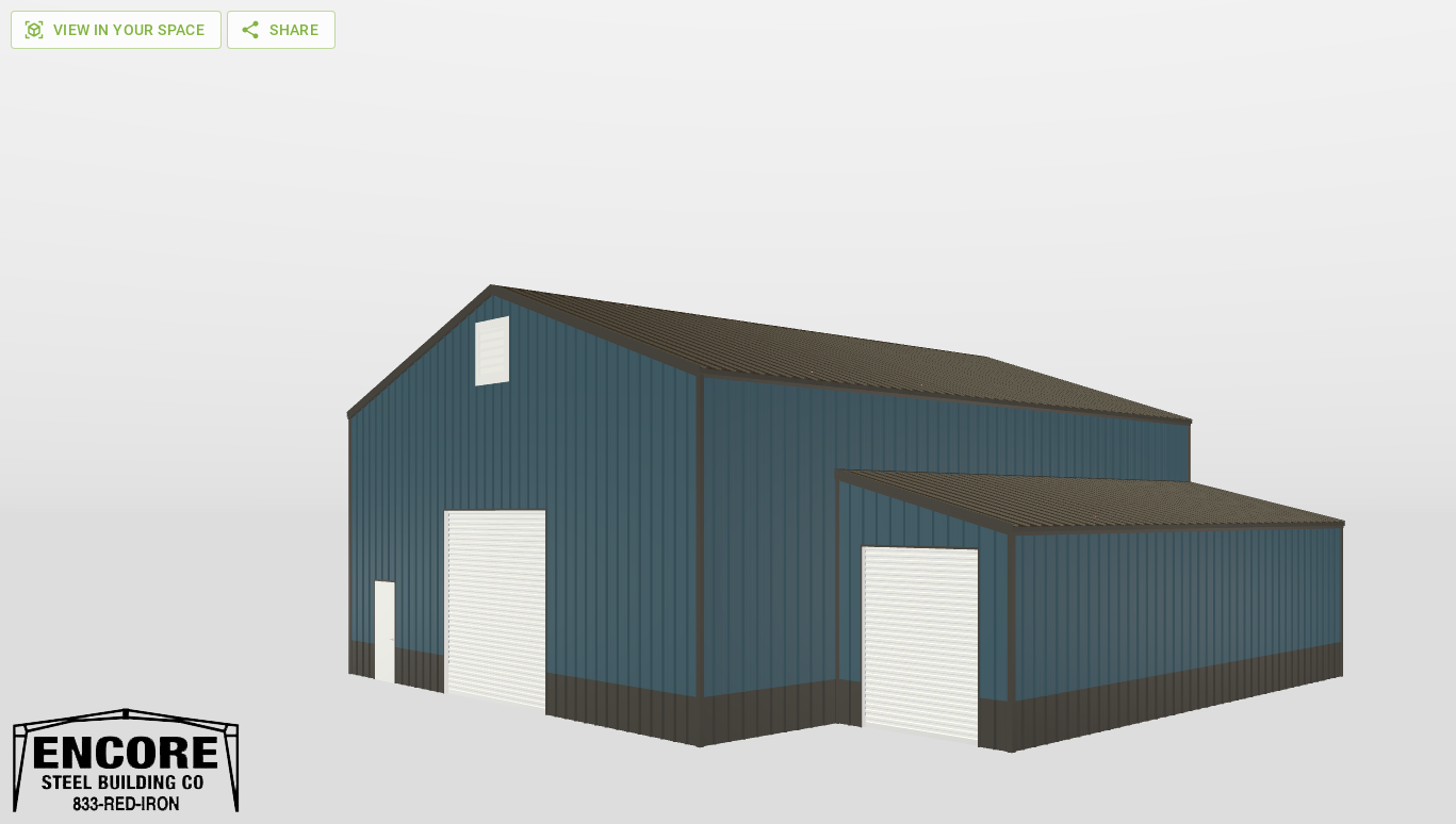 Perspective View Gable 40'X50'X18-tall