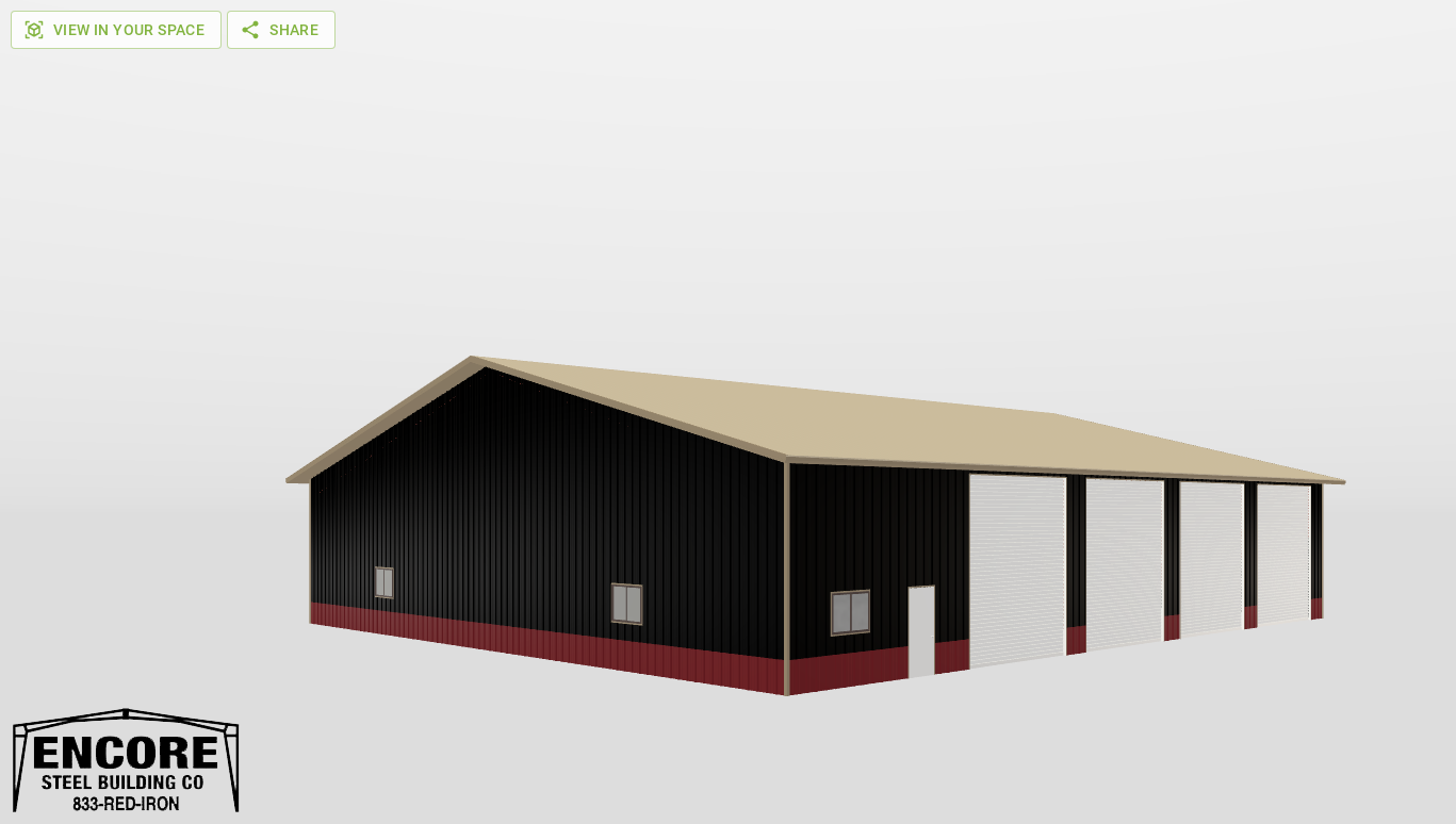 Perspective View Gable 80'X90'X16-tall
