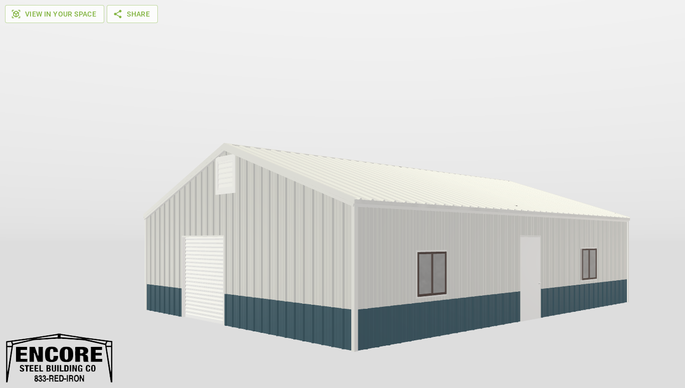 Perspective View Gable 30'X40'X8-tall