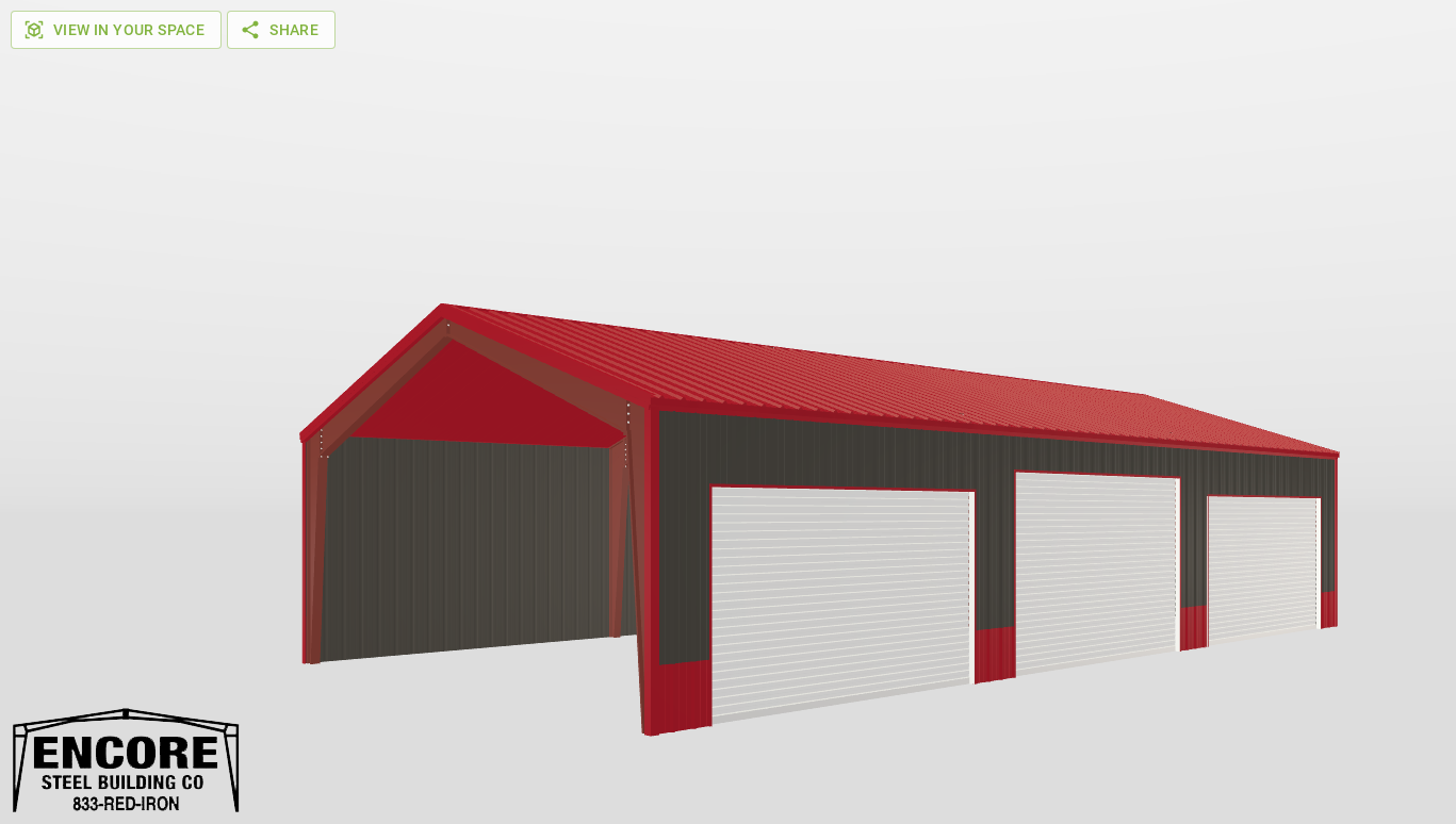Perspective View Gable 30'X60'X11-tall