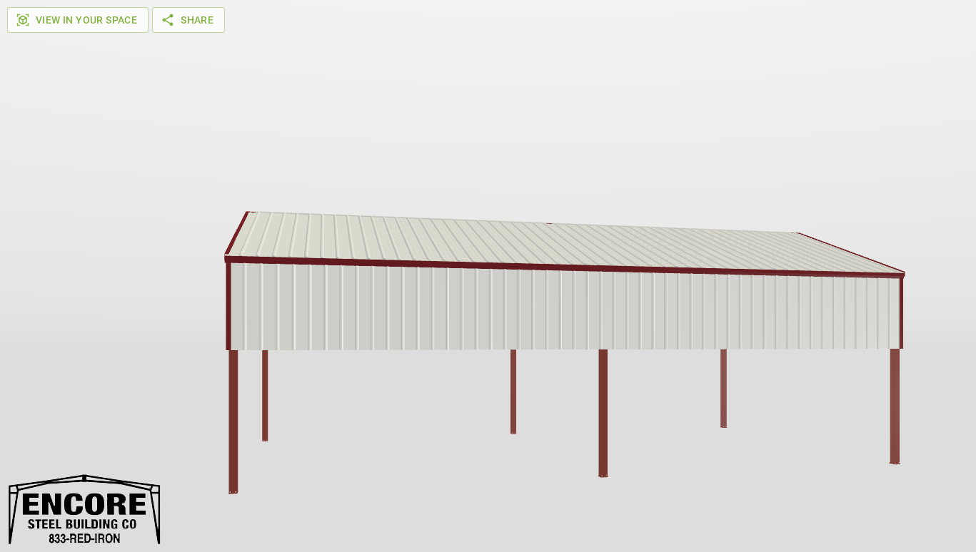 Right Red Iron Gable Style Carport 30'X50'X14-tall