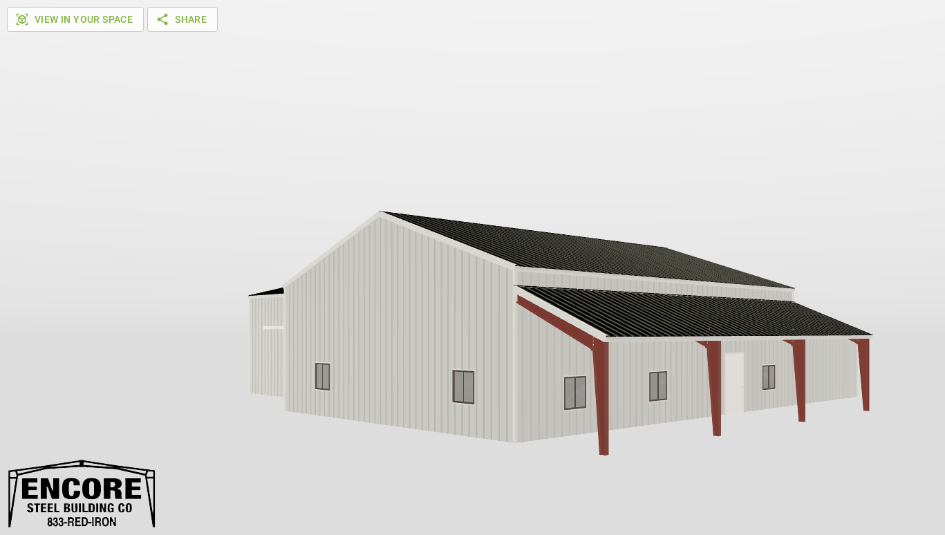 Perspective View Gable 40'X50'X14-tall