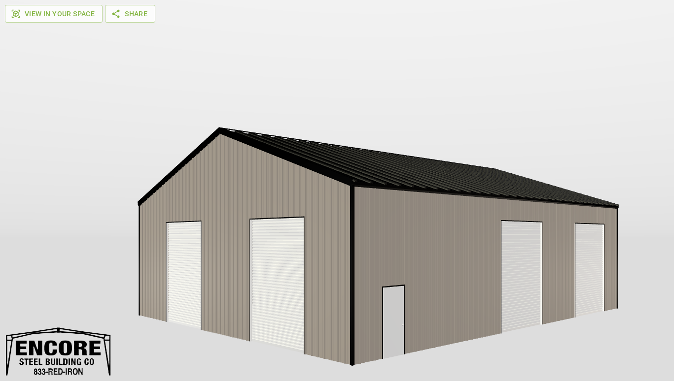 Perspective View Gable 48'X60'X16-tall