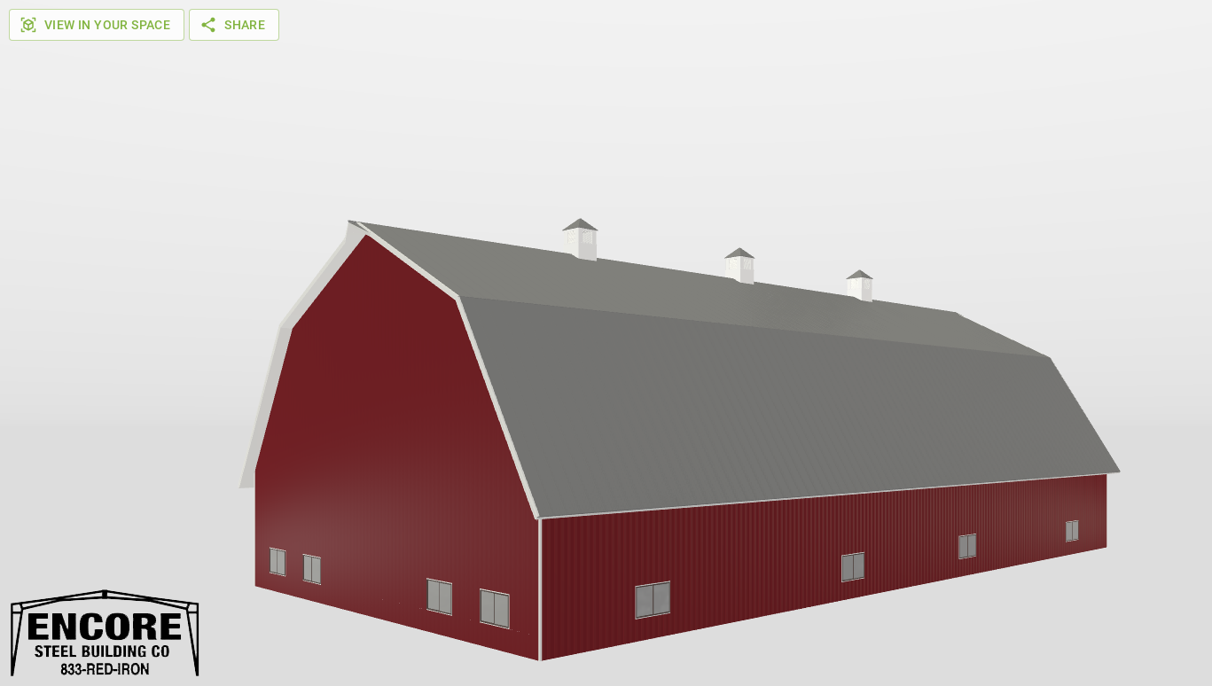 Perspective View Gambrel 80'X160'X19-tall