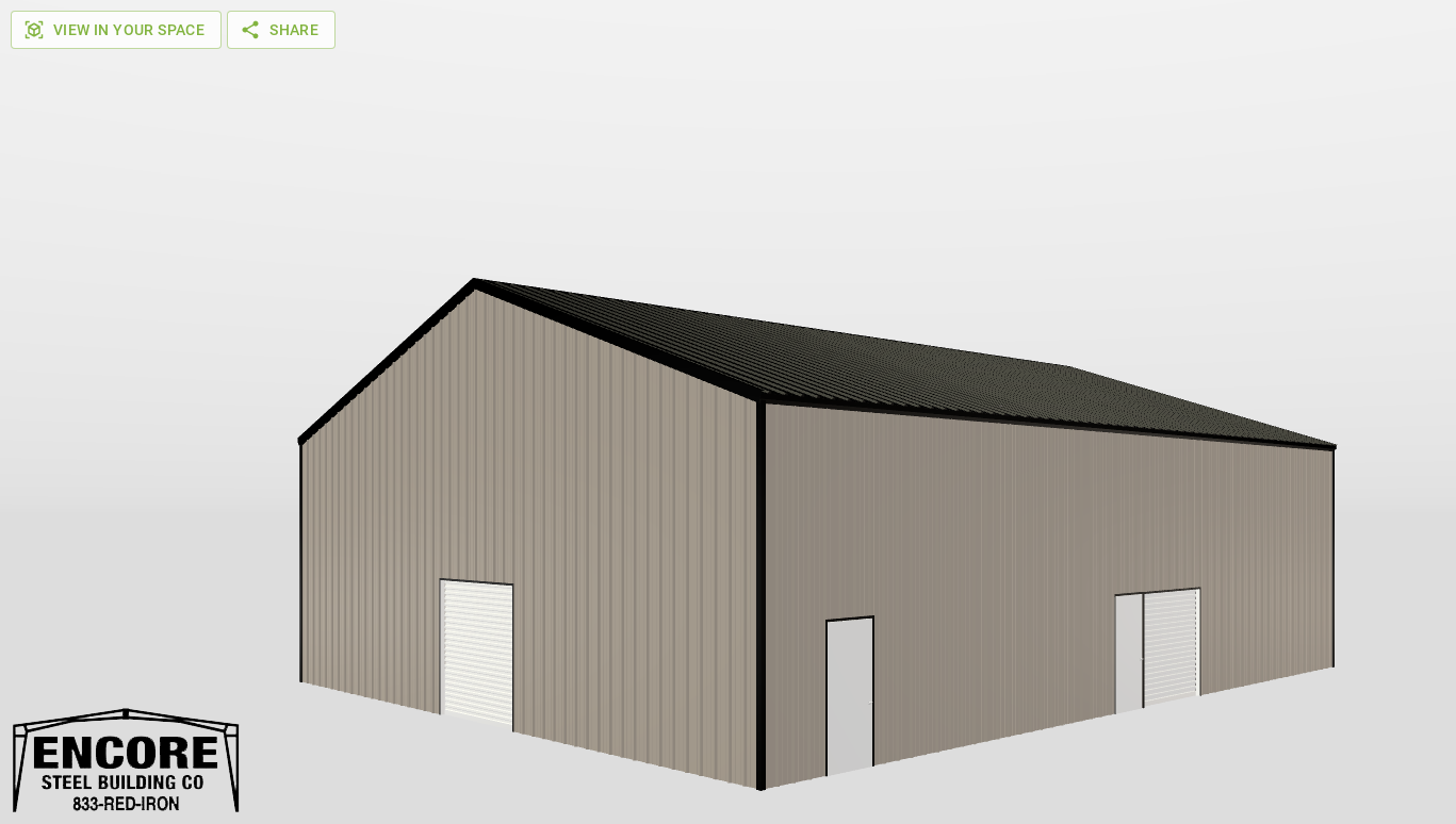 Perspective View Gable 48'X60'X16-tall