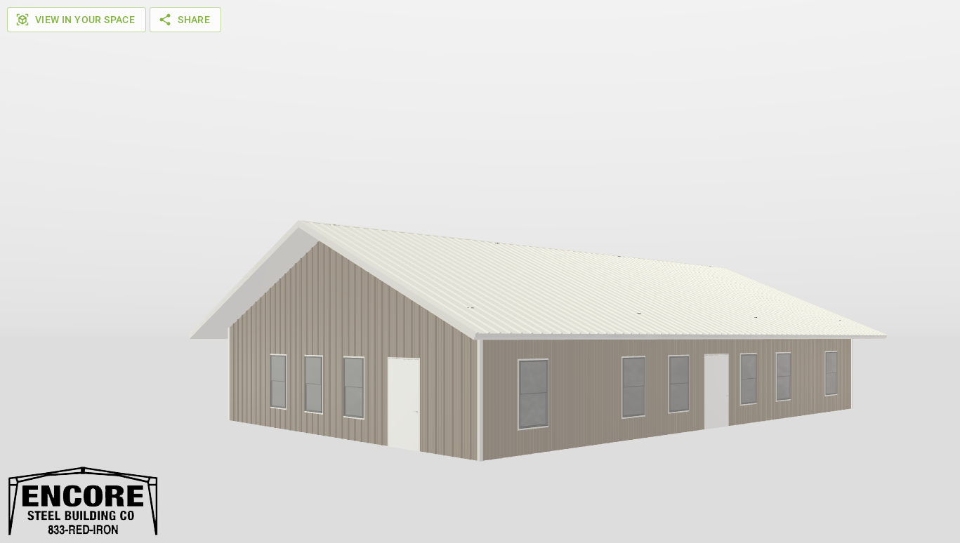 Perspective View Gable 40'X60'X9-tall