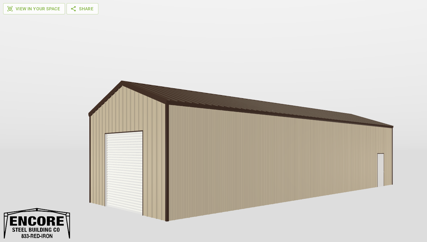 Perspective View Gable 20'X60'X12-tall