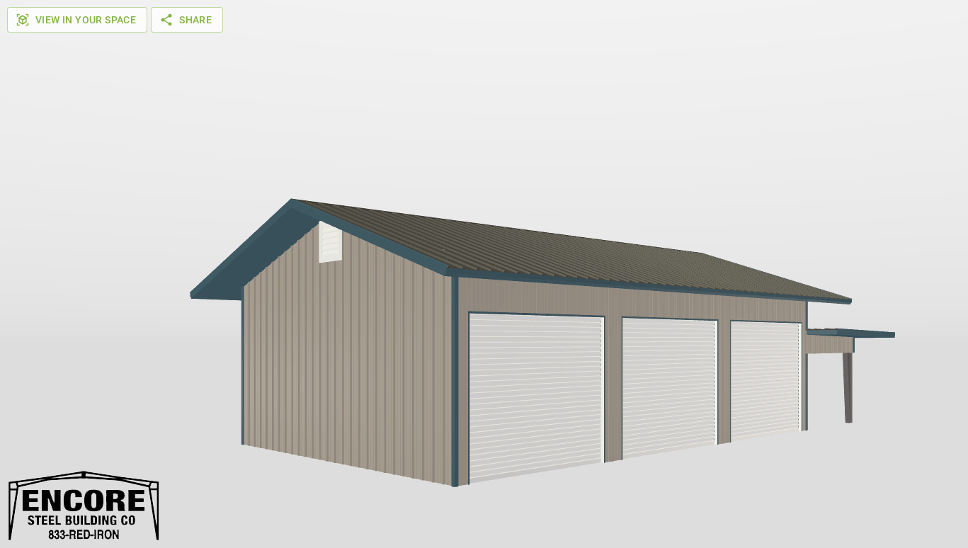Perspective View Gable 27'X42'X12-tall