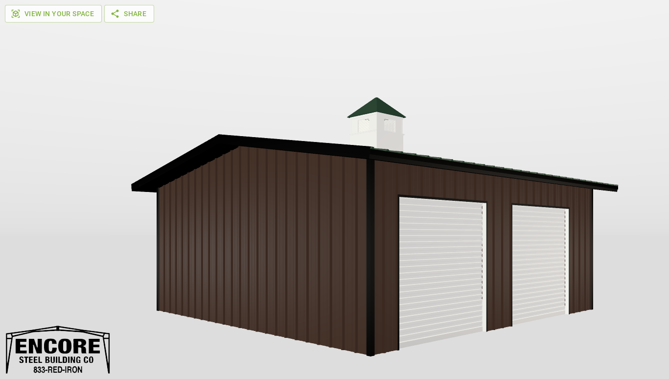 Perspective View Gable 24'X25'X9-tall