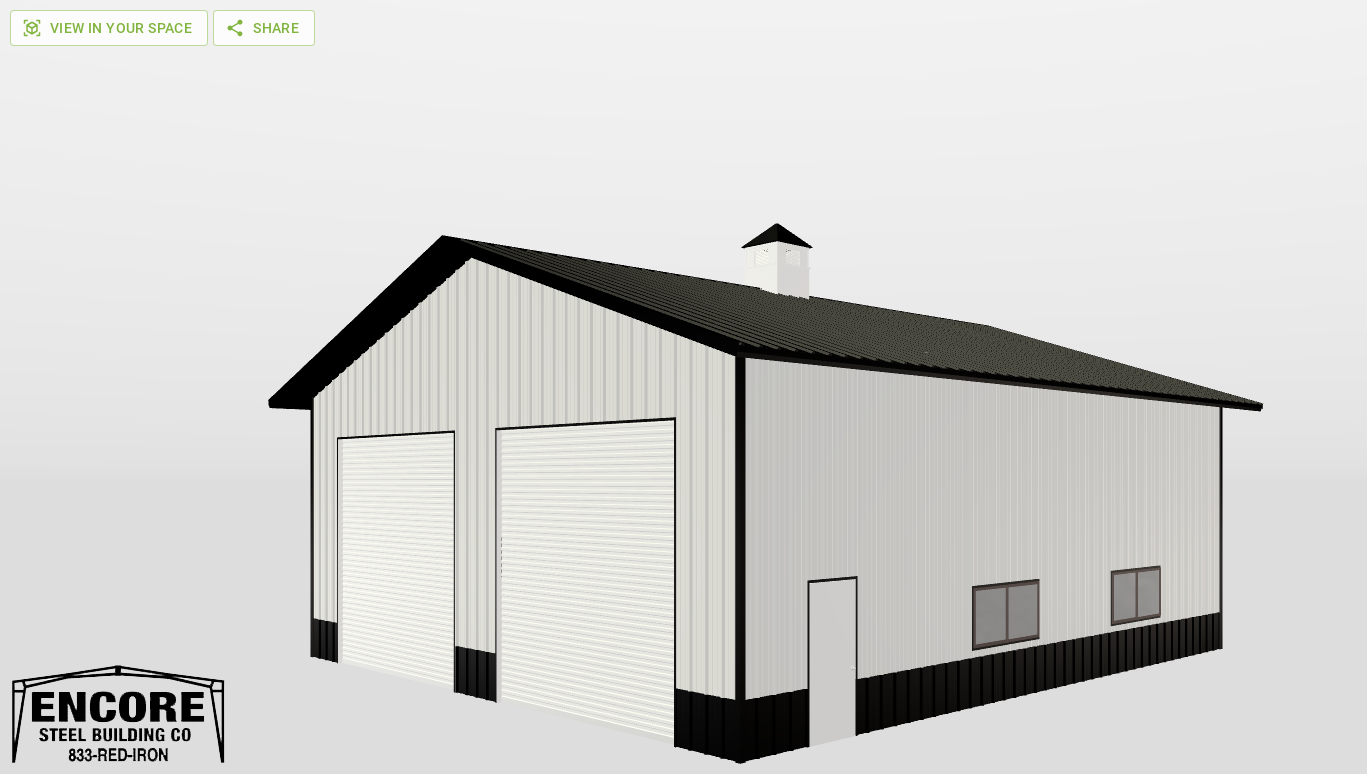 Perspective View Gable 40'X45'X16-tall