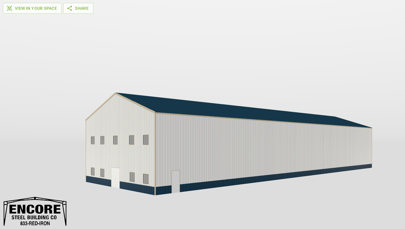 Perspective View Gable 50'X160'X24-tall