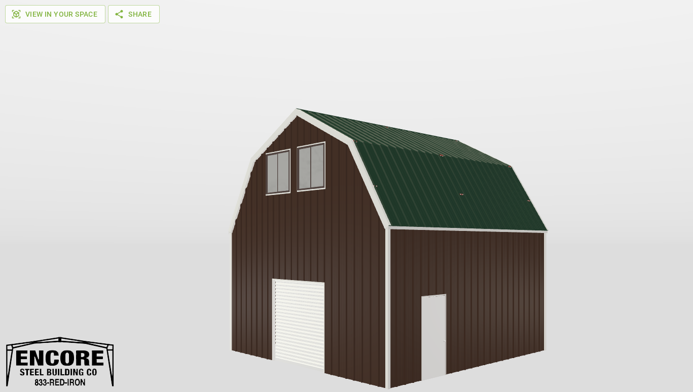 Perspective View Gambrel 24'X24'X12-tall
