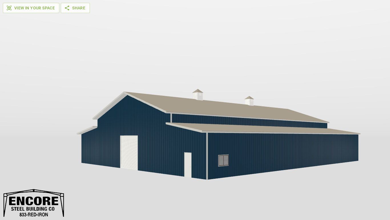 Perspective View Gable 50'X100'X18-tall