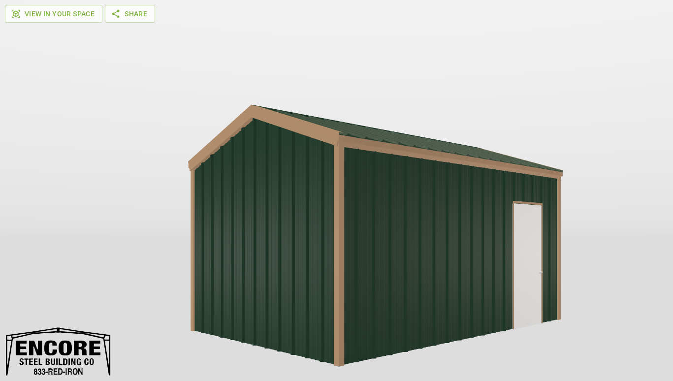 Perspective View Gable 12'X18'X8-tall