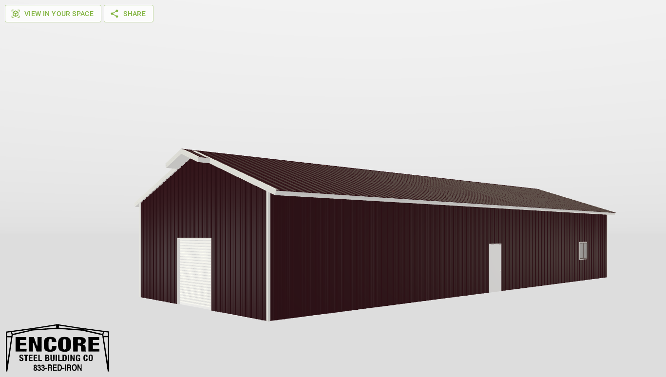 Perspective View Gable 30'X80'X12-tall