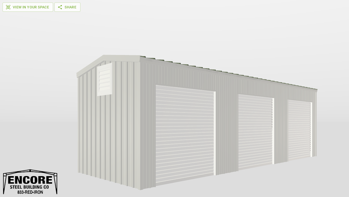 Perspective View Gable 12'X35'X10-tall