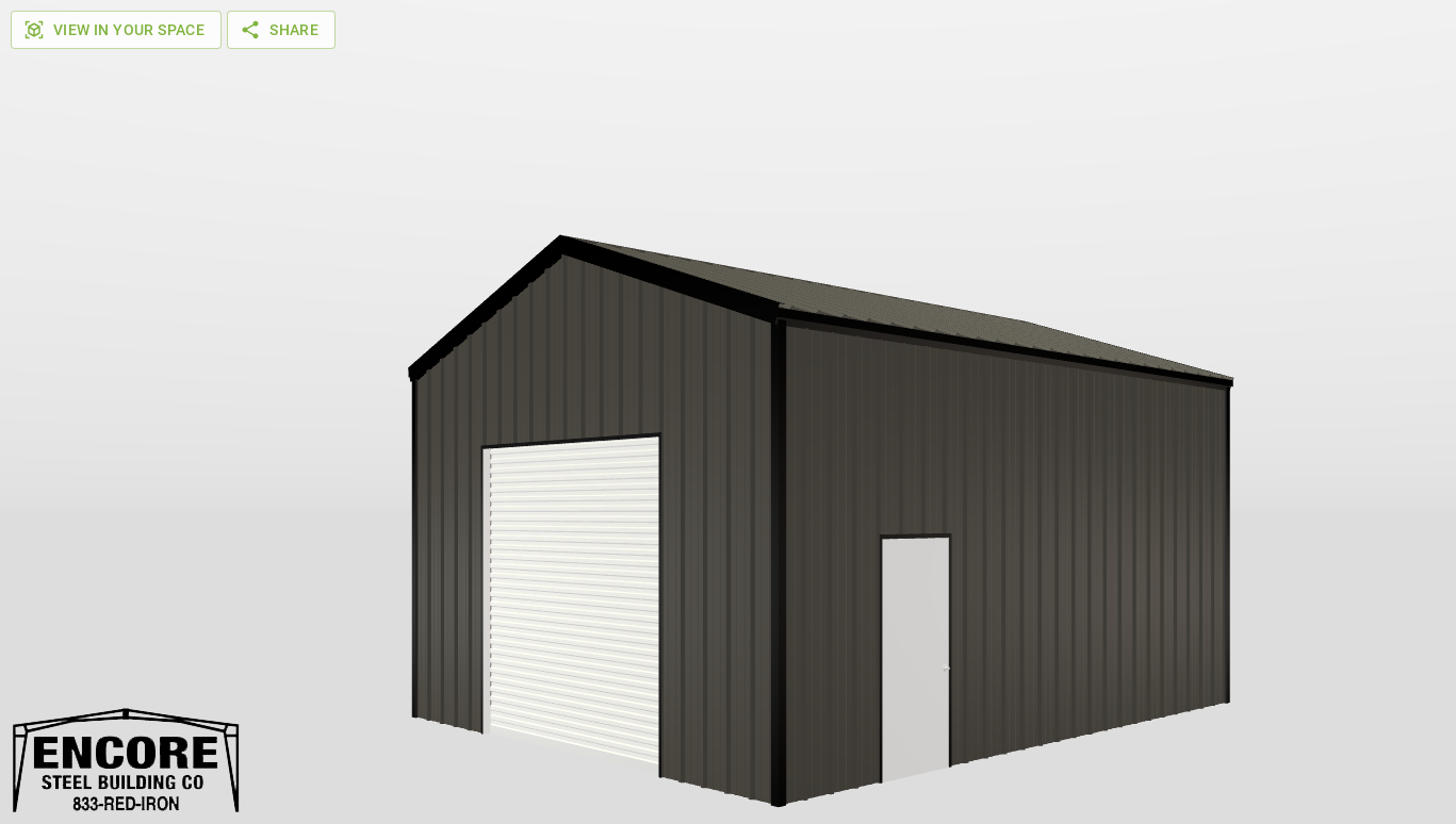 Perspective View Gable 20'X25'X12-tall