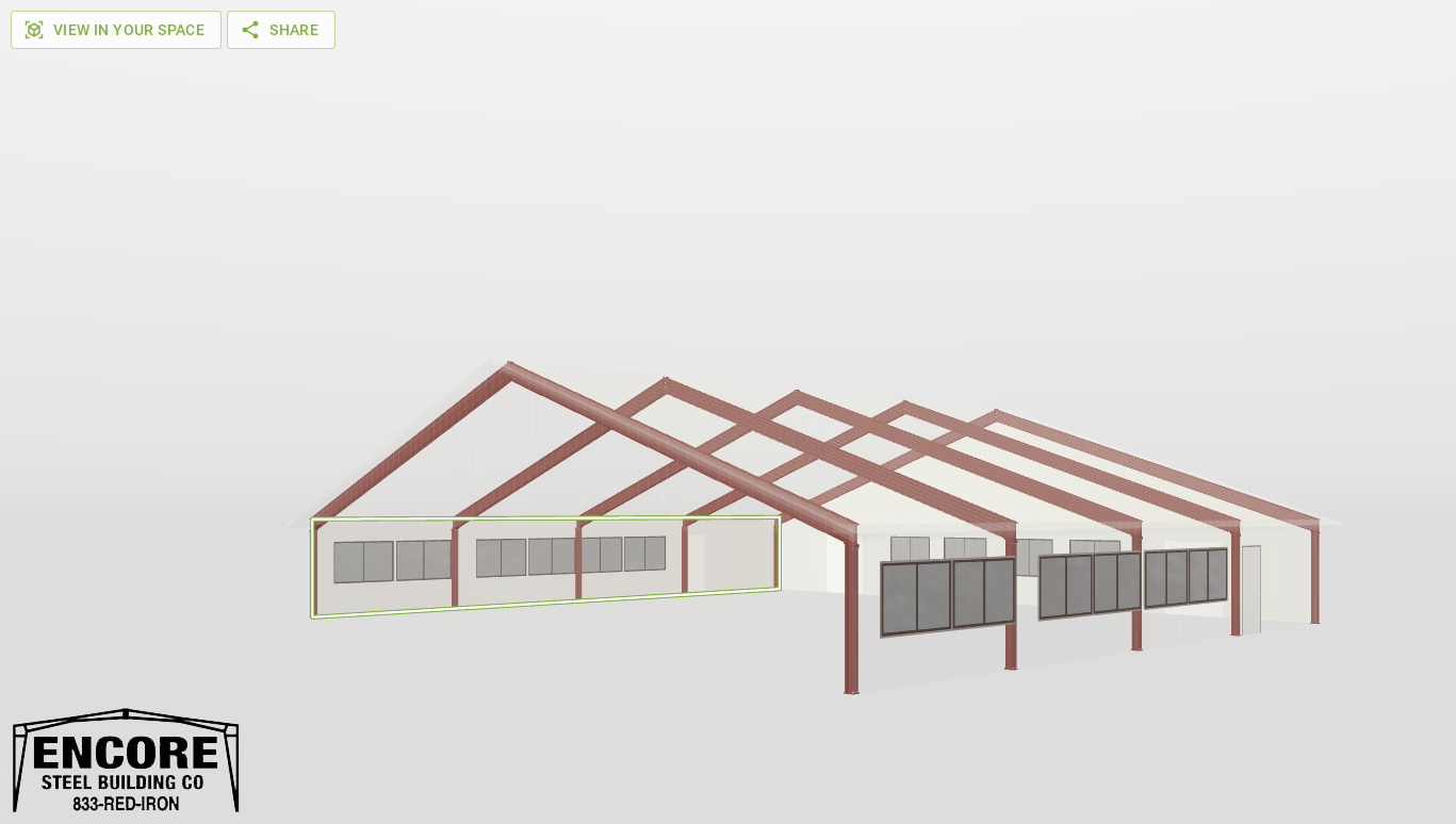 Frame Red Iron Gable Style Carport 70'X60'X8-tall