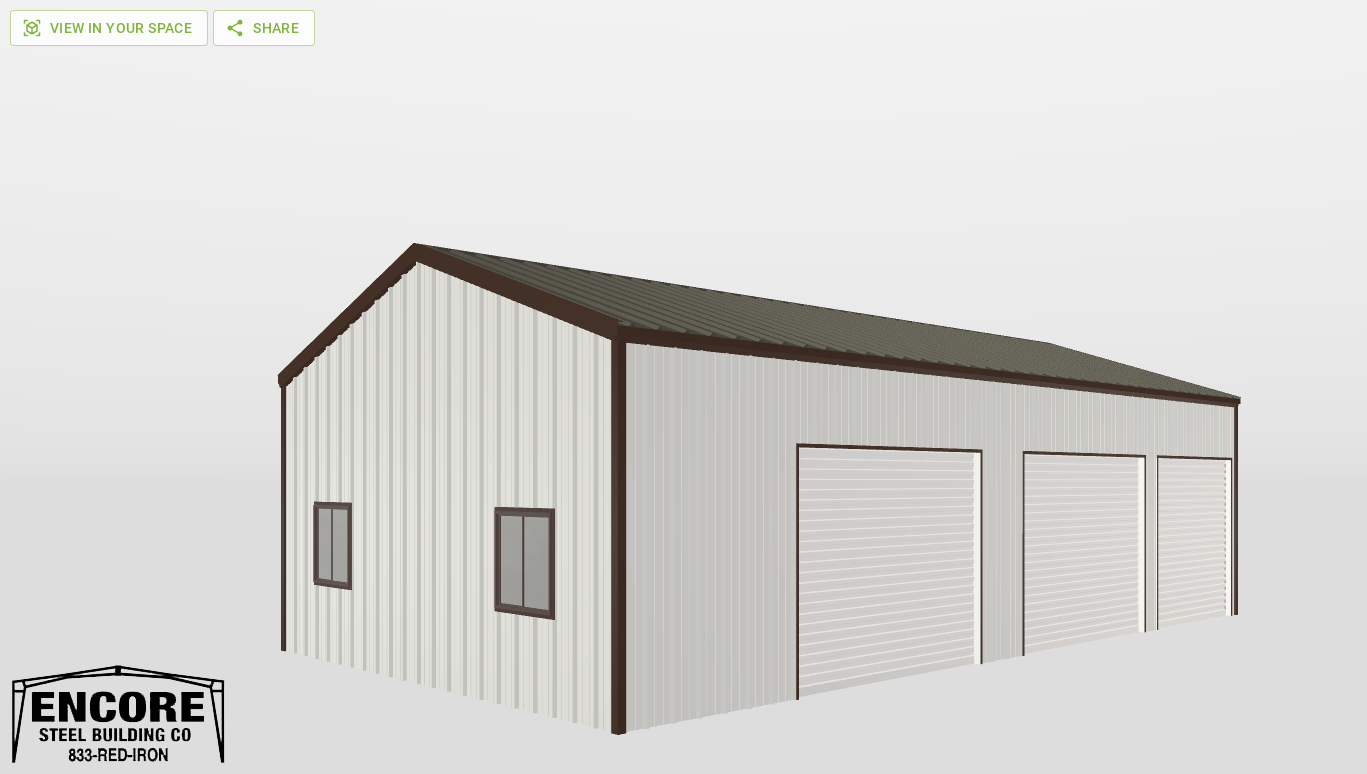 Perspective View Gable 22'X40'X10-tall