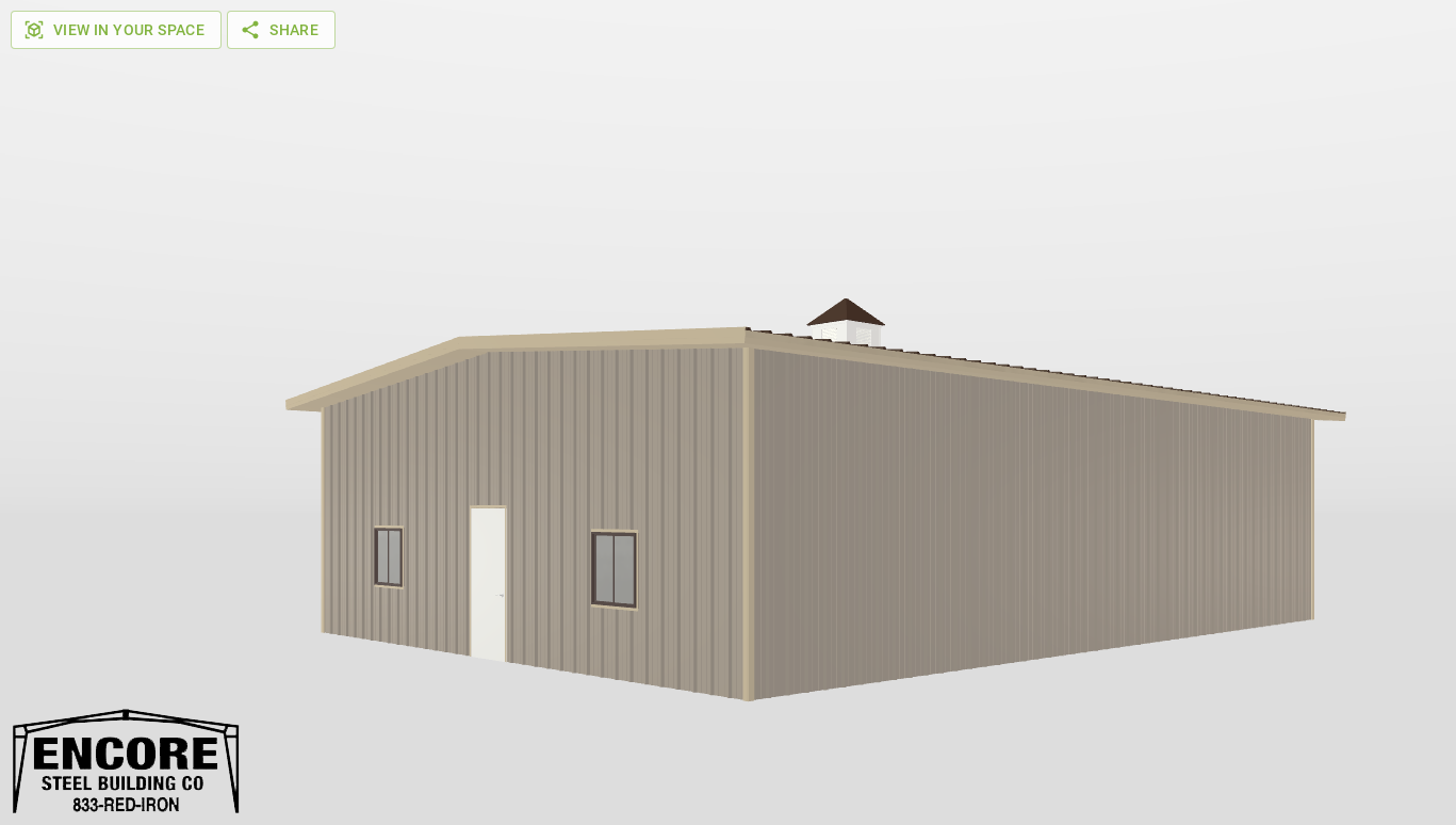 Perspective View Gable 36'X48'X12-tall