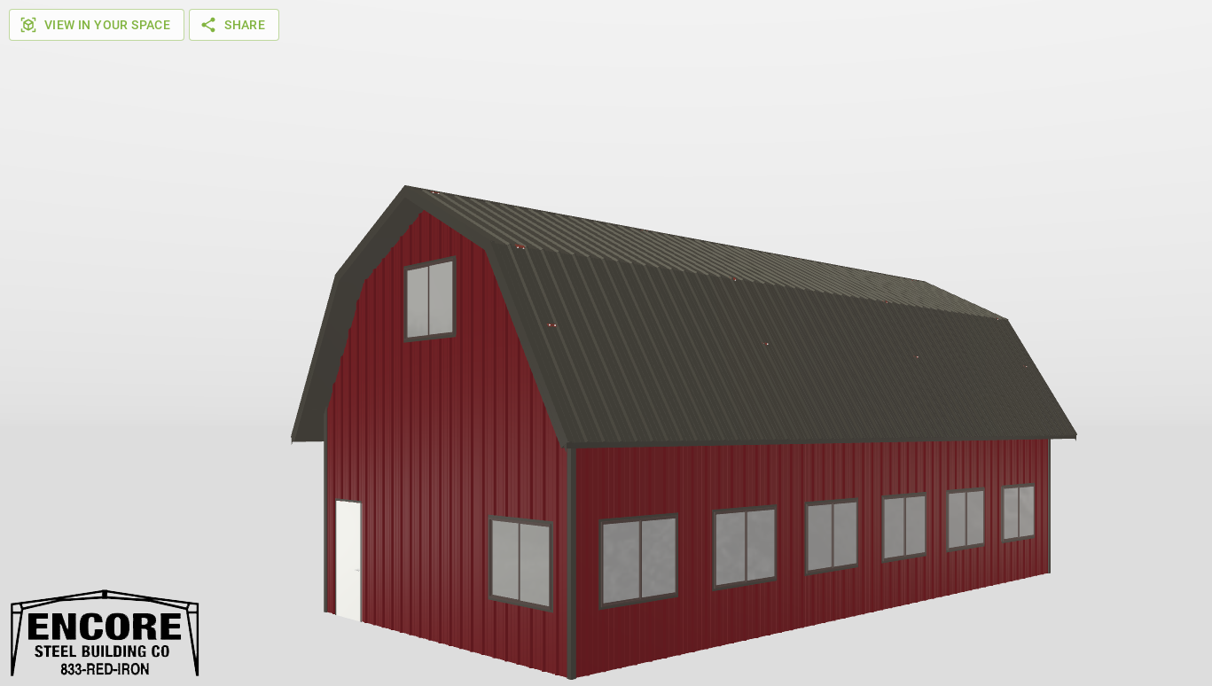 Perspective View Gambrel 24'X48'X12-tall