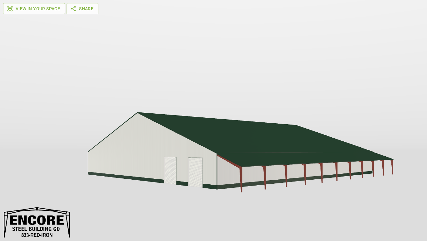 Perspective View Gable 180'X200'X20-tall